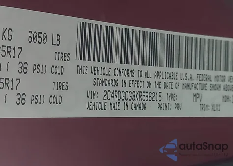 2019 Dodge Grand Caravan Sxt from USA, damaged, VIN 2C4RDGCG3KR586215